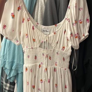 sky to moon mini dress puff sleeve